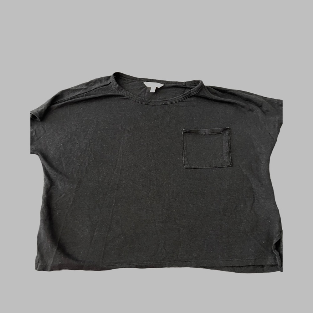 Banana Republic Linen Crop top Black
